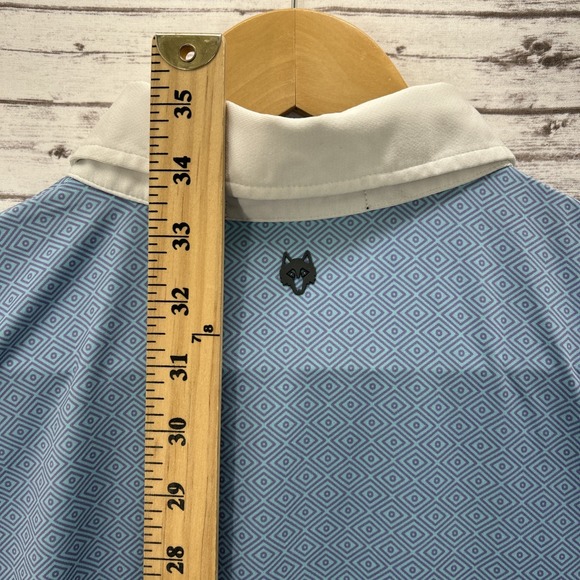 Greyson Polo Shirt Men XL White Micro Geometric Diamond Lattice Performance Golf - Picture 6 of 8